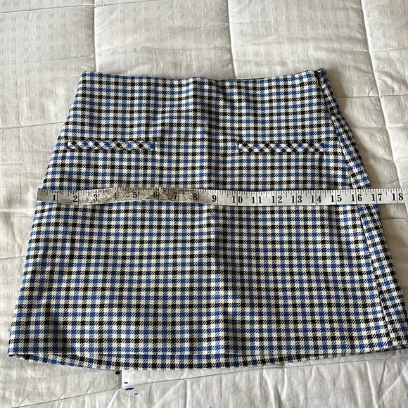 Zara Gingham Mini Skirt XS Blue & White - Picture 6 of 12